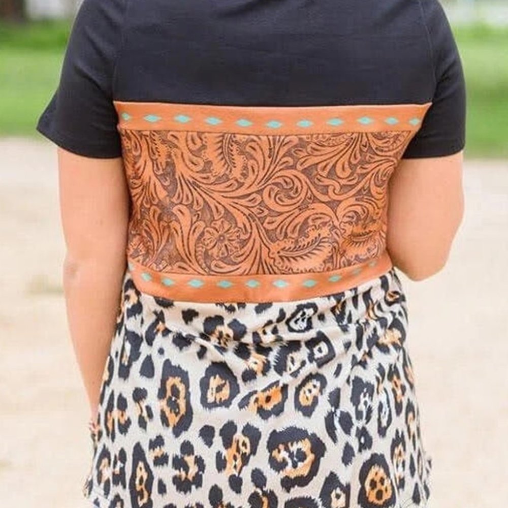 💜 New Leopard Color Block Top - Picture 5 of 9